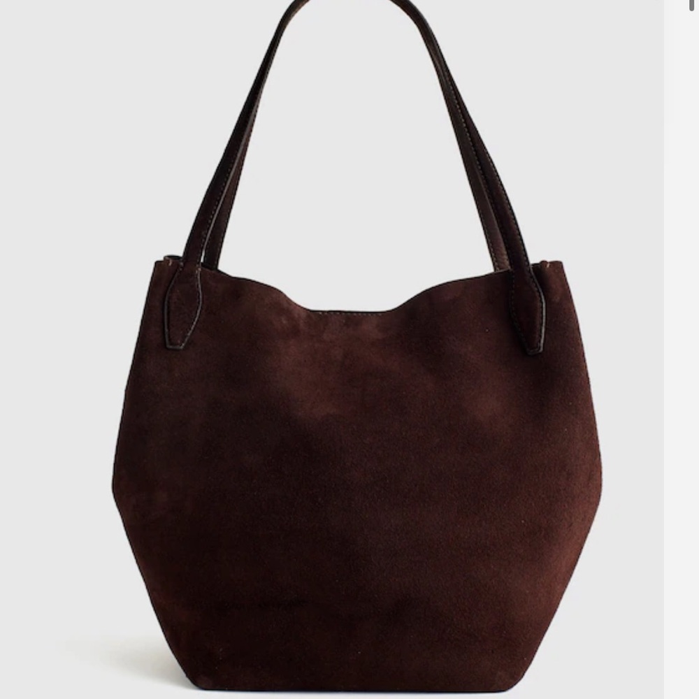 Madewell The Shopper Tote Dark Carob Brown Suede